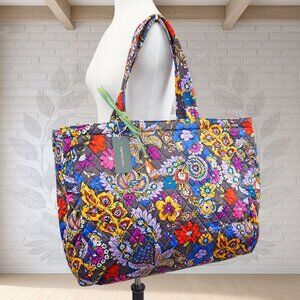 NEW ❤️ vera bradley Knollton Colorful Bouquet Cotton XL 15" Laptop Tote